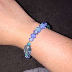 Blue beaded bracelet